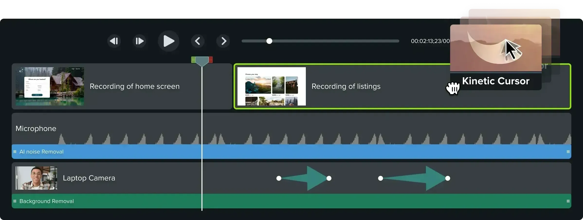 Zeitleistengrafik, die die Zeitleiste der Videobearbeitung darstellt